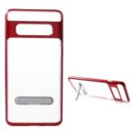 Hybrid Clear Back PC + TPU Kickstand Case for Samsung Galaxy S10 – Red
