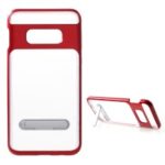 Hybrid Clear Back PC + TPU Kickstand Case for Samsung Galaxy S10e – Red