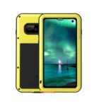 LOVE MEI Powerful Metal Defender Case for Samsung Galaxy S10 Dust-proof Shock-proof Splash-proof Cover – Yellow