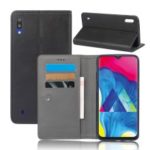 Crazy Horse Leather Flip Case with Suction Cup for Samsung Galaxy M10 – Black