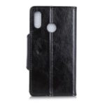 Textured PU Leather Wallet Stand Protection Case for Samsung Galaxy M20 – Black