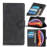 Matte PU Leather Wallet Stand Mobile Case for Samsung Galaxy M10 – Black