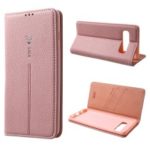 GEBEI Litchi Texture Leather Cover with Card Slots for Samsung Galaxy S10 Plus – Rose Gold