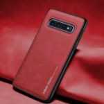 X-LEVEL PU Leather Coated TPU Mobile Case Cover for Samsung Galaxy S10 – Red