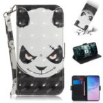 Pattern Printing Light Spot Decor Leather Wallet Case for Samsung Galaxy S10 – Panda Pattern