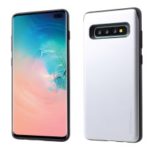 MERCURY GOOSPERY Sky Series Slide PC TPU Card Holder Case for Samsung Galaxy S10 Plus – Silver