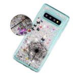 Embossed Pattern Glitter Powder Quicksand TPU Gel Case for Samsung Galaxy S10 – Dandelion and Butterfly