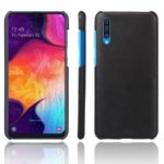 Crazy Horse PU Leather Coated PC Cell Phone Case for Samsung Galaxy A50 – Black