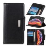 Textured PU Leather Protection Mobile Phone Shell with Wallet Stand for Samsung Galaxy A40 – Black