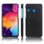 KSQ Crocodile Texture PU Leather Coated PC Case Cover for Samsung Galaxy A30 – Black
