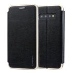 CMAI2 Leather Stand Case with Card Slot for Samsung Galaxy S10 – Black