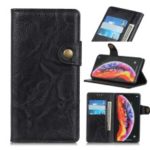 S Shape Crazy Horse PU Leather Stand Case for Samsung Galaxy M10 – Black