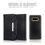 [Detachable 2-in-1] Magnet Litchi Texture Leather Wallet Case for Samsung Galaxy S10e – Black