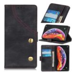 Jeans Cloth PU Leather Protection Case Wallet Stand Phone Cover for Samsung Galaxy A30/A20 – Black