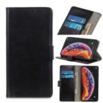 Crazy Horse Wallet Stand Leather Protector Cover for Samsung Galaxy A10 – Black