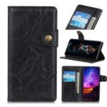 S Shape Crazy Horse PU Leather Stand Case for Samsung Galaxy A40 – Black