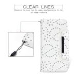 For Samsung Galaxy S10 Detachable Glittery Leaves Flowers Leather Wallet Cover + Inner TPU Case – White