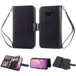 For Samsung Galaxy S10e Detachable 2-in-1 PU Leather Case with 9 Card Slots – Black