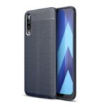 Litchi Skin Soft TPU Protective Case Phone Cover for Samsung Galaxy A70 – Dark Blue