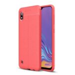 Litchi Skin Soft TPU Phone Case for Samsung Galaxy A10 – Red