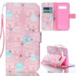 For Samsung Galaxy S10 Plus Pattern Printing Wallet Leather Case with Stand – Elephant