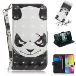 Pattern Printing PU Leather Mobile Phone Case with Card Slots for Samsung Galaxy M20 – Angry Panda