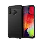 MOFI Shen Du Series Carbon Fiber Texture Brushed TPU Mobile Phone Shell for Samsung Galaxy A30/A20 – Black