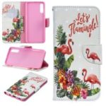For Samsung Galaxy A70 Pattern Printing PU Leather Wallet Mobile Case – Flamingo