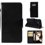 Retro Style PU Leather Magnetic Wallet Stand Cover for Samsung Galaxy S10e – Black