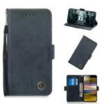 For Sony Xperia 10 Plus Retro Style PU Leather Mobile Cover [Wallet and Stand] – Dark Blue