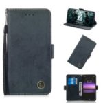 For Sony Xperia 1 Retro Style PU Leather Mobile Case [Wallet and Stand] – Dark Blue
