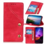 Jeans Cloth Leather Phone Cover with Wallet Stand for Sony Xperia 10 – Red
