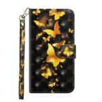 Light Spot Decor Patterned Leather Wallet Case for Sony Xperia L3 – Gold Butterfly
