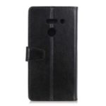 Crazy Horse PU Leather Mobile Phone Case Cover with Stand Wallet for LG G8 ThinQ – Black