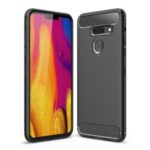 Carbon Fibre Brushed TPU Shell Case for LG G8 ThinQ – Black