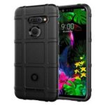 Rugged Shield for LG G8 ThinQ Square Grid Texture TPU Cover – Black