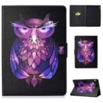 Patterned PU Leather Tablet Shell [Card Holder Stand] for Huawei MediaPad T3 10 – Owl