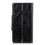 Textured PU Leather Wallet Stand Phone Case for Huawei Y6 Pro (2019) – Black