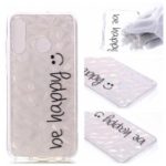 Embossed Pattern 3D Diamond Surface TPU Back Cover Case for Huawei P30 Lite – Be Happy
