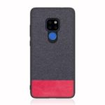 Cloth Texture PU Leather TPU Back Cover for Huawei Mate 20 – Dark Blue / Red