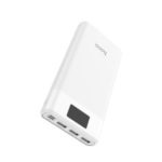 HOCO B35E Entourage 30000mAh Power Bank Charger with 3 Outputs / 2 Inputs / LED Digital Display – White