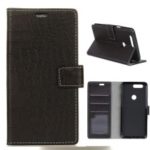 Vintage Crocodile Texture Leather Phone Shell [Wallet Stand] for Huawei Honor View 20/V20 – Black