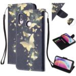 Pattern Printing Leather Wallet Case for Huawei P20 Lite / Nova 3e (China) – Gold Butterfly