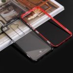 Detachable Magnetic Metal Frame + Tempered Glass Back Protection Cover for Huawei Mate 20 Lite – Red