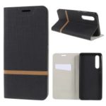 Cross Pattern Stand Leather Card Holder Case for Huawei P30 – Black