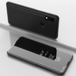 View Window Plated Mirror Surface Leather Stand Case for Huawei Honor 8A – Black