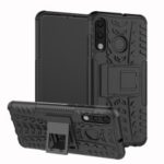 For Huawei P30 Lite Cool Tyre Kickstand PC + TPU Hybrid Protection Case Cover – Black