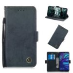 Retro Style PU Leather Magnetic Phone Case for Huawei Y7 Pro (2019) – Dark Blue