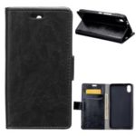 Crazy Horse Leather Wallet Stand Case for Huawei Y6 Pro (2019) – Black