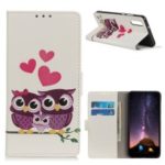Pattern Printing PU Leather Cell Phone Case with Wallet for Huawei Y6 Pro (2019) – Owl Family